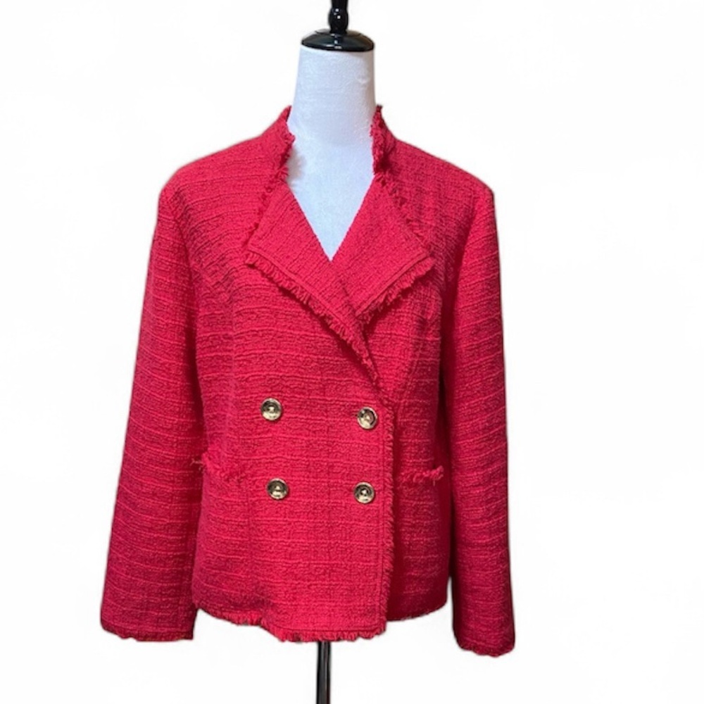 🛑🛑SOLD🛑🛑Chicos’ Red Double-Breasted Blazer - Picture 1 of 5